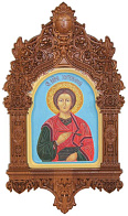 Икона ПАНТЕЛЕИМОН Целитель, Великомученик (РУКОПИСНАЯ, КИПАРИС, ПОДАРОЧНАЯ)