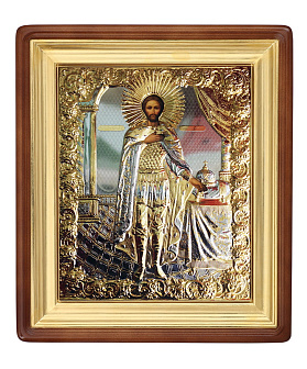 Икона живописная в киоте 45х55 масло, риза №274, киот №1 Александр Невский