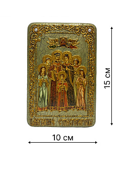 Икона ''Святые Царственные Страстотерпцы'' ручной работы из дуба