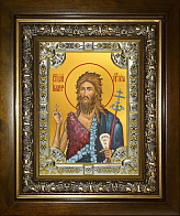 Икона Иоанн Предтеча Креститель Господень в деревянном киоте Икона Иоанн Предтеча Креститель Господень в деревянном киоте