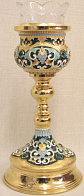 Лампада напрестольная большая №1 эмаль / золочение