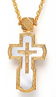 Крест наперсный № 62 литьевое распятие /золочение,серебрение/