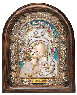 Икона ''Пресвятая Богородица Владимирская'' из бисера