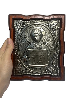 Икона Ангел Хранитель Благословение дома СЕРЕБРО нет эмали