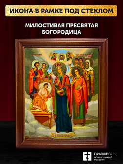 Икона Целительница Божия Матерь с золочением, деревянная рамка со стеклом 15х18х2 см 147 Икона Целительница Божия Матерь с золочением, деревянная рамка со стеклом 15х18х2 см 147