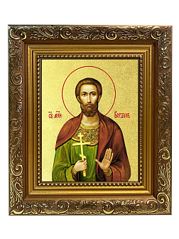 Икона "Феодот (Богдан) Адрианопольский", св. мч., с золочением поталью, 09Ф2-УЛ