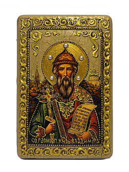 Икона ''Владимир равноапостольный великий князь'' из дуба