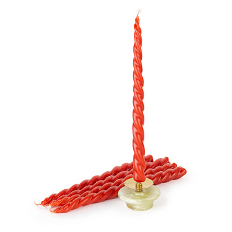 Скрутка из 3-х свечей №30 (18см), Красная