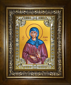 Икона освященная Аглаида Римская в деревянном киоте