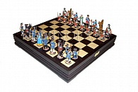 Шахматы исторические, с фигурами из олова покрашенными в полу-коллекционном качестве, 37х37 см (темно-коричневый)