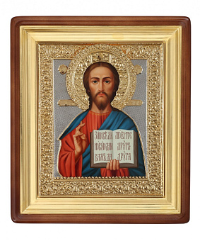 Икона живописная в киоте 40х50 масло, риза №64, киот №1 Спаситель