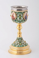Потир 0.5л 4-деколи, филигрань, эмаль / золочение / нержавеющий стакан