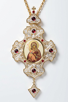 Панагия филигрань №0033 двойной рант живопись / золочение, серебрение