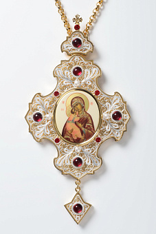 Панагия филигрань №0033 двойной рант живопись / золочение, серебрение