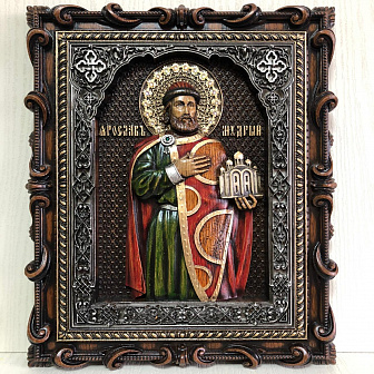 Икона Святой благоверный князь Ярослав Мудрый, резная из дерева