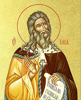 Икона "Илия Пророк Фесвитянин", св., с золочением поталью, 09И8-УЛ Икона "Илия Пророк Фесвитянин", св., с золочением поталью, 09И8-УЛ