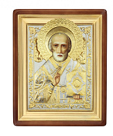 Икона живописная в киоте 50х60 масло, риза №148, киот №1 Николай Чудотворец