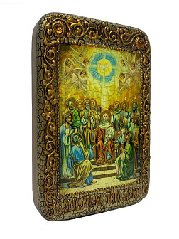 Настольная икона ''Сошествие Святого Духа'' на мореном дубе