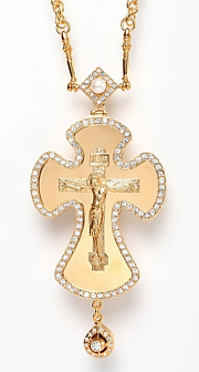 Наперсный крест с золото и литьем