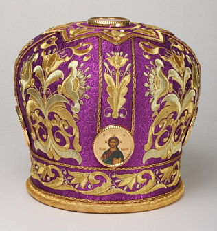 Митра №002 глазет вышивка а/м фоторамки в футляре