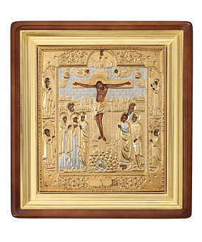 Икона живописная в киоте 30х40 масло, риза №90, киот №1 Распятие