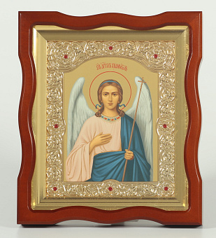 Икона в киоте 18х24 фигурный №4 темпера, рамка фигурная, золочёная, багетный подрамник