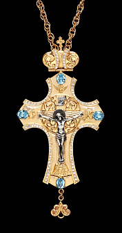 Крест наперсный №145 литьевое распятие / золочение, серебрение