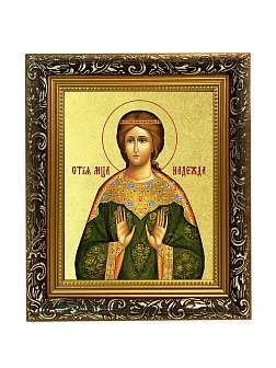 Икона "Надежда", св. мц., с золочением поталью, 10042-УЛ