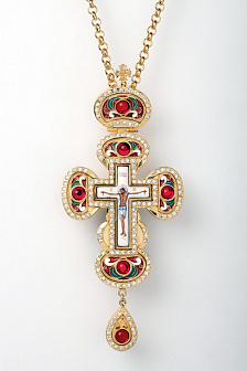 Крест наперсный №9 / золочение / серебро эмаль (УИН)