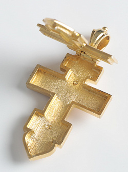 Крест мощевик малый латунь / золочение