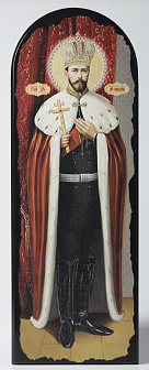 Икона на МДФ 18х50 арочная, объёмная печать, лак Николай 2