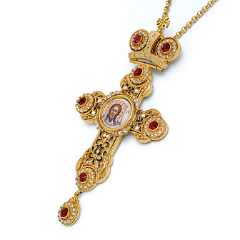 Крест наперсный №30 / 1 эмаль / золочение