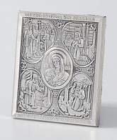 Икона штампованная 6*7 серебро Умиление БМ