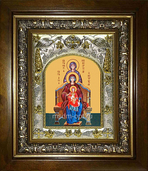 Икона Богородица со сродницами, в деревяном киоте