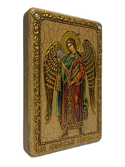 Икона Архангел Гавриил ручной работы из дуба