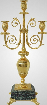 Подсвечник юбилейный 3 свечи золочение Подсвечник юбилейный 3 свечи золочение