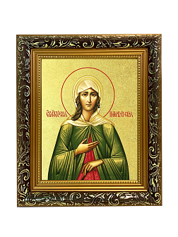 Икона "Ксения Петербуржская", св. блаж., с золочением поталью, 10027-УЛ