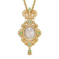 Панагия №189 / Фианиты литьевой лик / золочение, серебрение