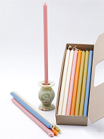 20 свечей формовых №8 (37см, 7ч), 5 ЦВЕТОВ (пастельные)