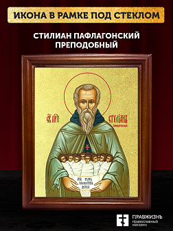 Икона Стилиан Пафлагонский преподобный с золочением, деревянная рамка со стеклом 15х18х2 см 1102 Икона Стилиан Пафлагонский преподобный с золочением, деревянная рамка со стеклом 15х18х2 см 1102