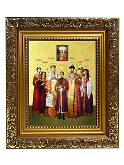 Икона "Святые Царственные страстотерпцы" с золочением поталью, 08009-УЛ