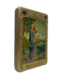 Настольная икона ''Святой праотец Адам'' на мореном дубе