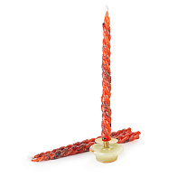 Свечи с травами конусные №30 (скрутка из 3шт), КРАСНЫЕ (Роза, Лаванда, Шалфей)