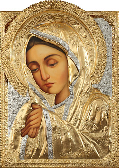 Икона живописная Божией Матери «Умиление» 40х50, масло, риза №116, золочение