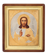 Икона живописная в киоте 18х24 масло, риза №207, киот №1 Спаситель