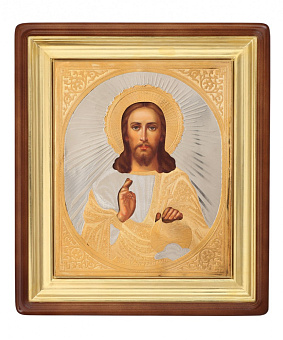 Икона живописная в киоте 18х24 масло, риза №207, киот №1 Спаситель