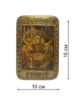 Икона ''Святая Троица'' ручной работы из дуба