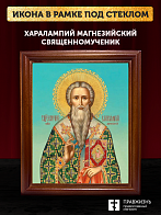 Икона Харалампий Магнезийский священномученик, деревянная рамка со стеклом 15х18х2 см 1090