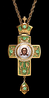 Крест наперсный №38 / золочение / серебрo эмаль (УИН)