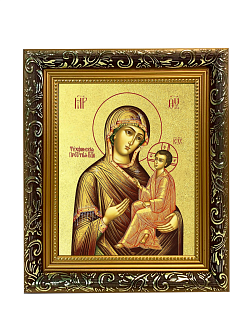 Икона Божией Матери "Тихвинская" с золочением поталью, 03073-УЛ